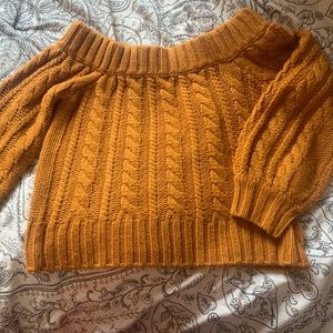 Rustic Orange Chunky Knit Sweater